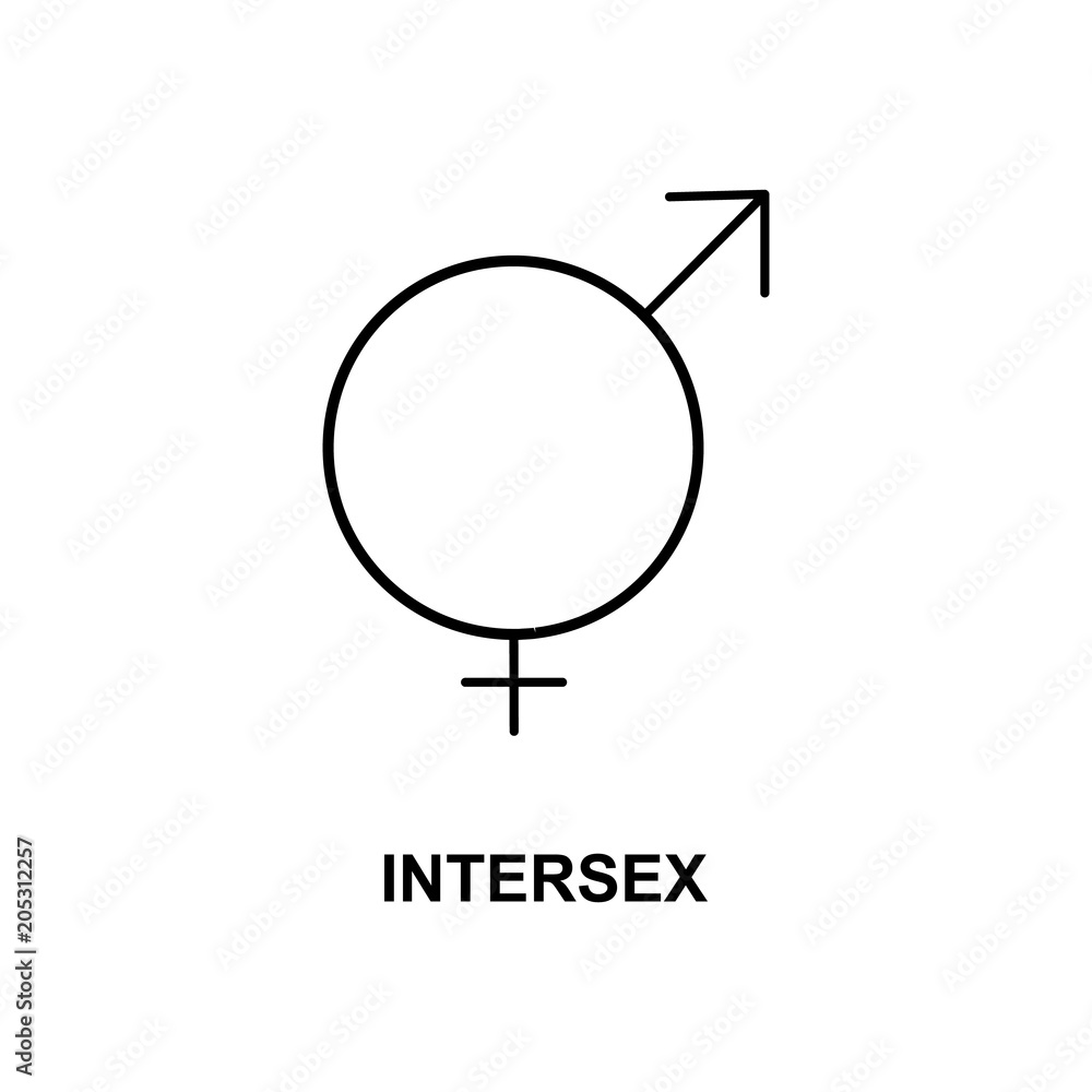 Poster intersex sign icon. element of simple web icon with name for mobile concept and web apps. thin line 