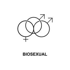 bisexual sign icon. Element of simple web icon with name for mobile concept and web apps. Thin line bisexual sign icon can be used for web and mobile