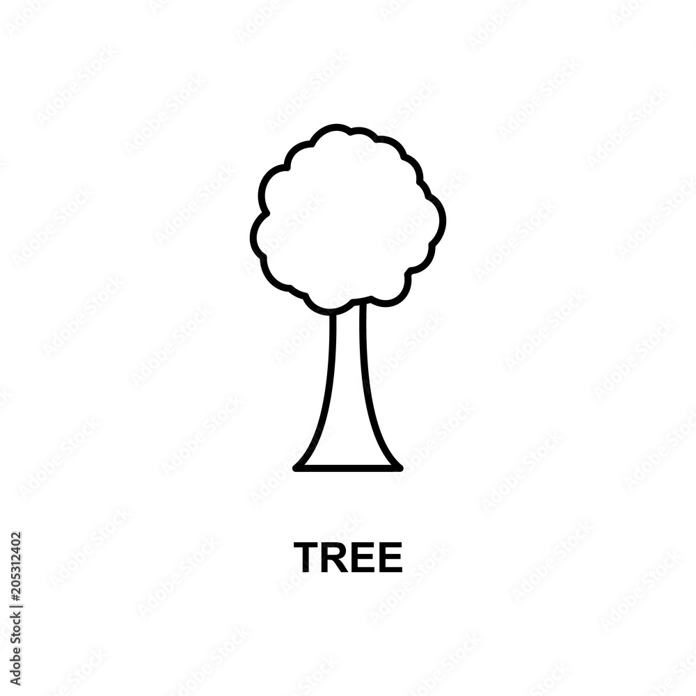 Poster tree icon. element of simple web icon with name for mobile concept and web apps. thin line tree icon