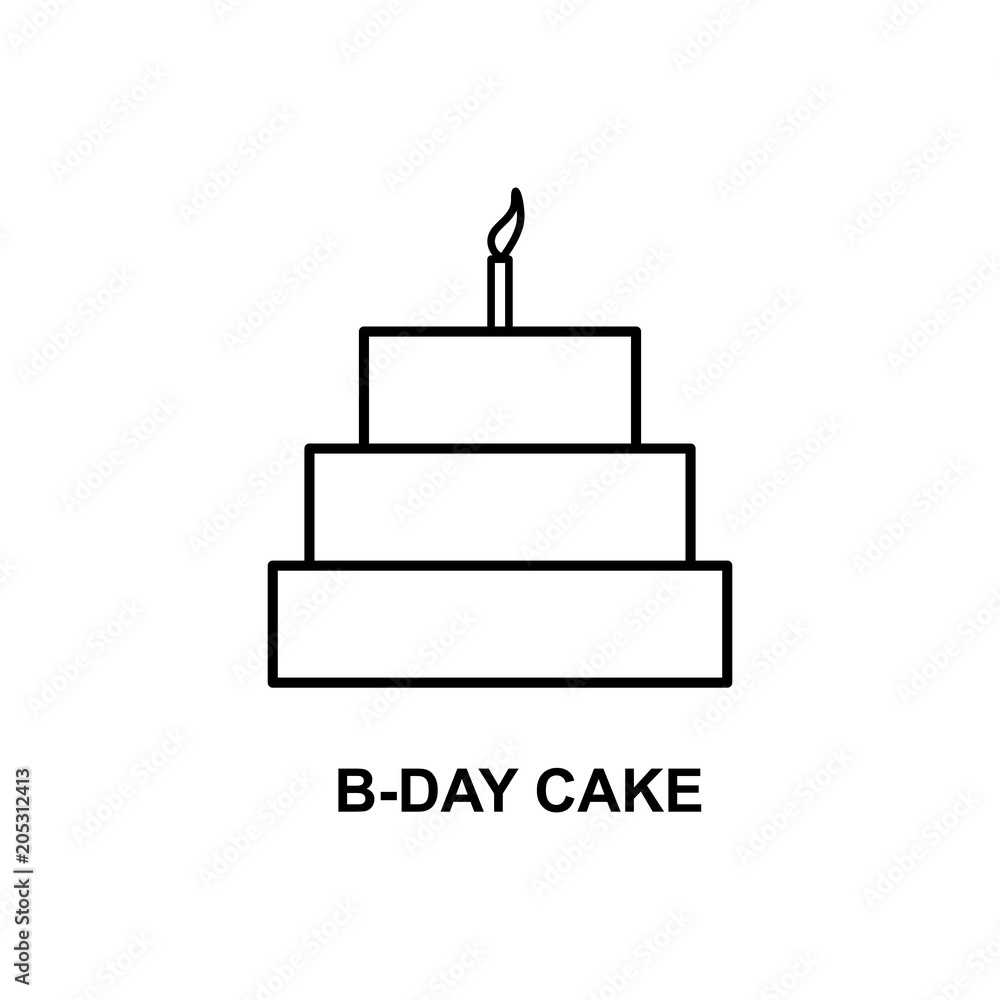 Poster birthday cake icon. element of simple web icon with name for mobile concept and web apps. thin line 