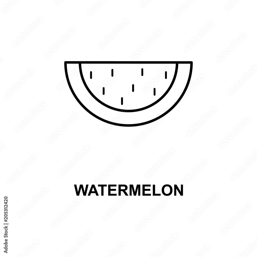 Poster watermelon icon. element of simple web icon with name for mobile concept and web apps. thin line wat