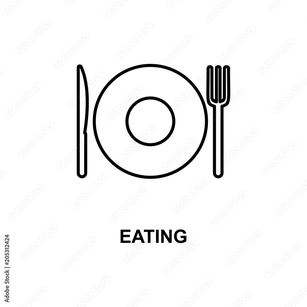 Poster cutlery icon. element of simple web icon with name for mobile concept and web apps. thin line cutler