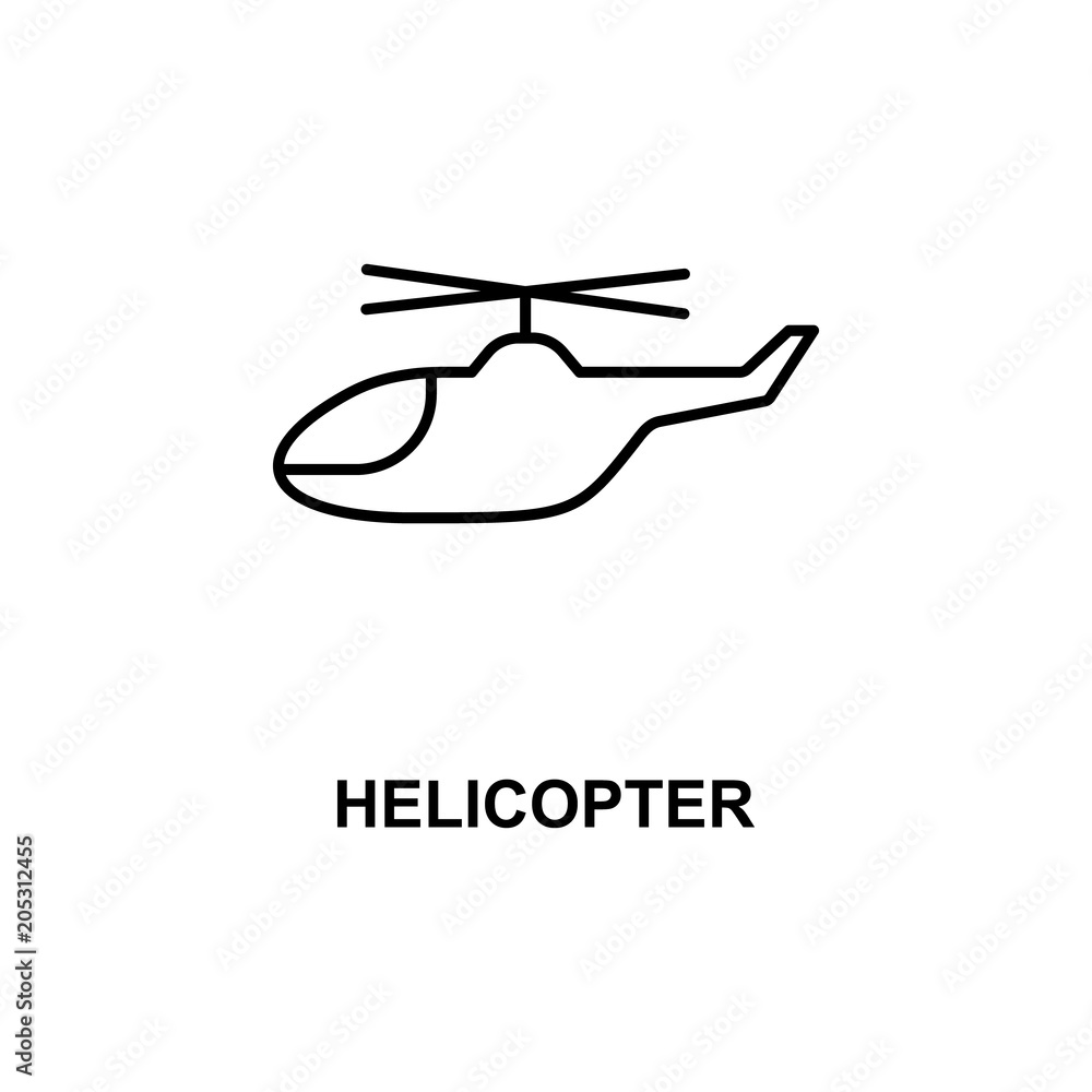 Poster helicopter icon. element of simple web icon with name for mobile concept and web apps. thin line hel