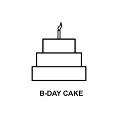 birthday cake icon. Element of simple web icon with name for mobile concept and web apps. Thin line birthday cake icon can be used for web and mobile