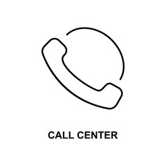 call center icon. Element of simple web icon with name for mobile concept and web apps. Thin line call center icon can be used for web and mobile