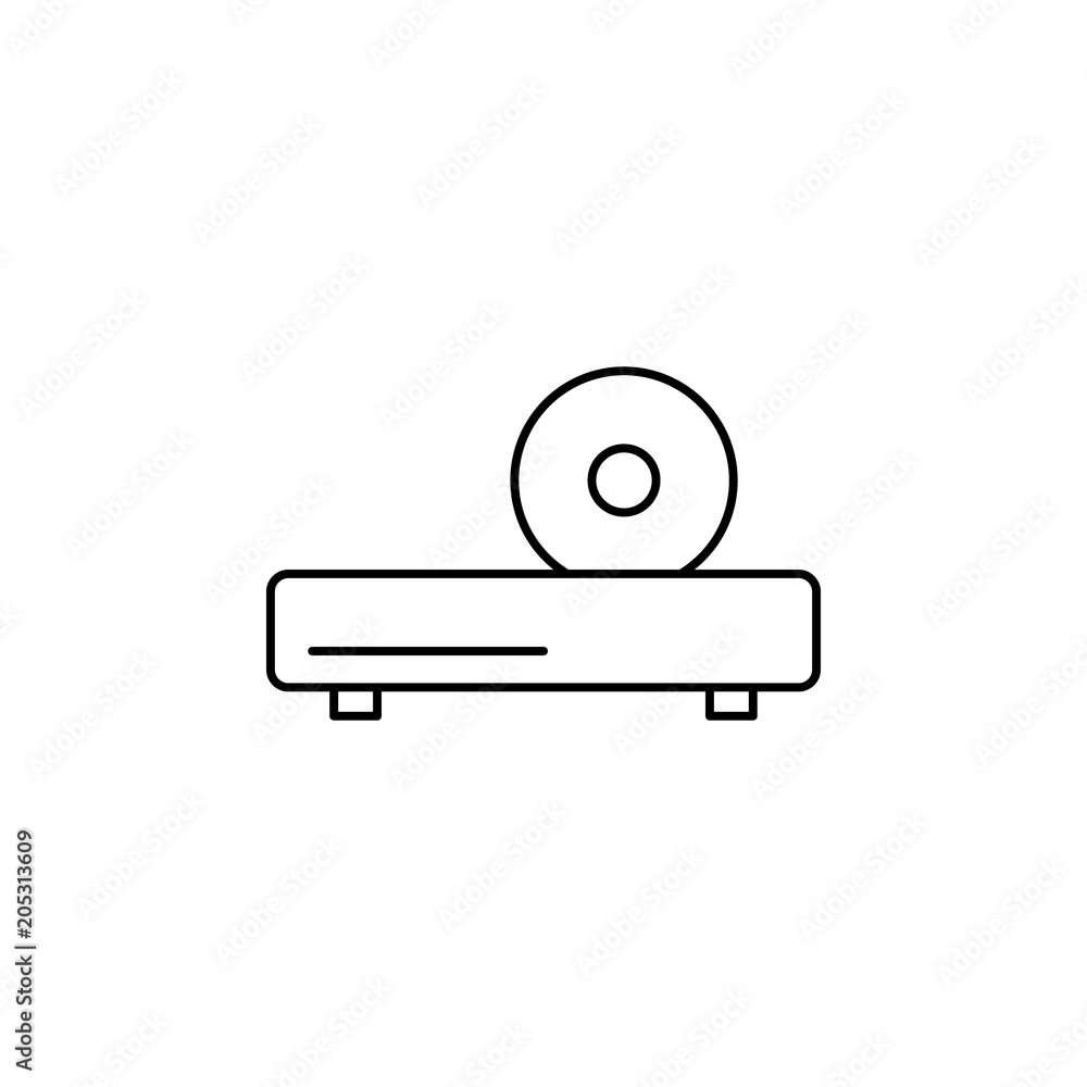 Poster cd player icon. element of simple web icon with name for mobile concept and web apps. thin line cd p