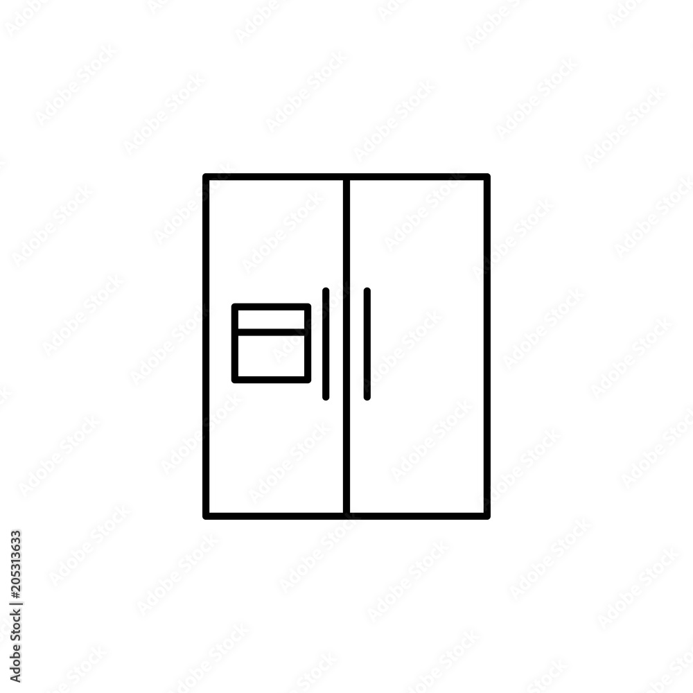 Poster double-wing refrigerator icon. element of simple web icon with name for mobile concept and web apps.