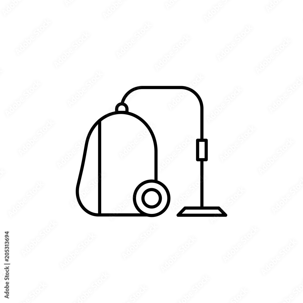 Poster a vacuum cleaner icon. element of simple web icon with name for mobile concept and web apps. thin li