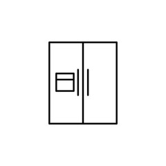 double-wing refrigerator icon. Element of simple web icon with name for mobile concept and web apps. Thin line double-wing refrigerator icon can be used for web and mobile