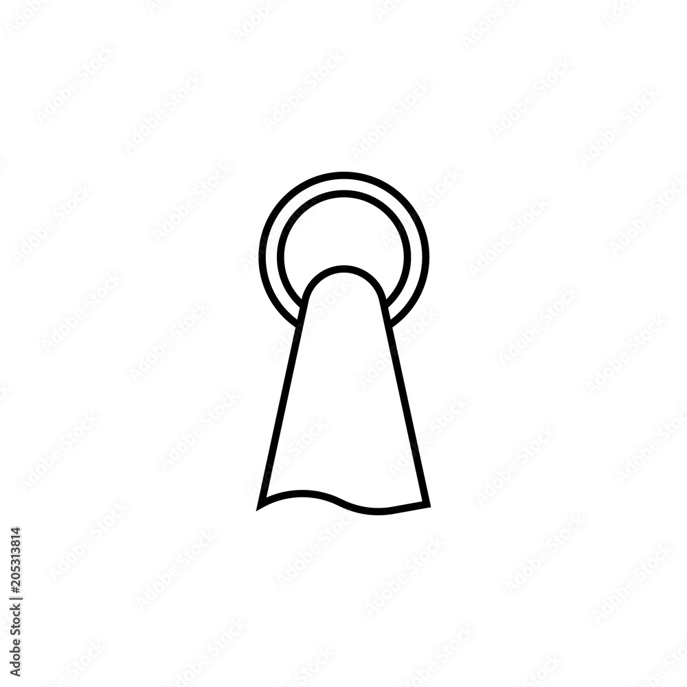 Poster towel on a hanger icon. Element of simple web icon with name for mobile concept and web apps. Thin line towel on a hanger icon can be used for web and mobile