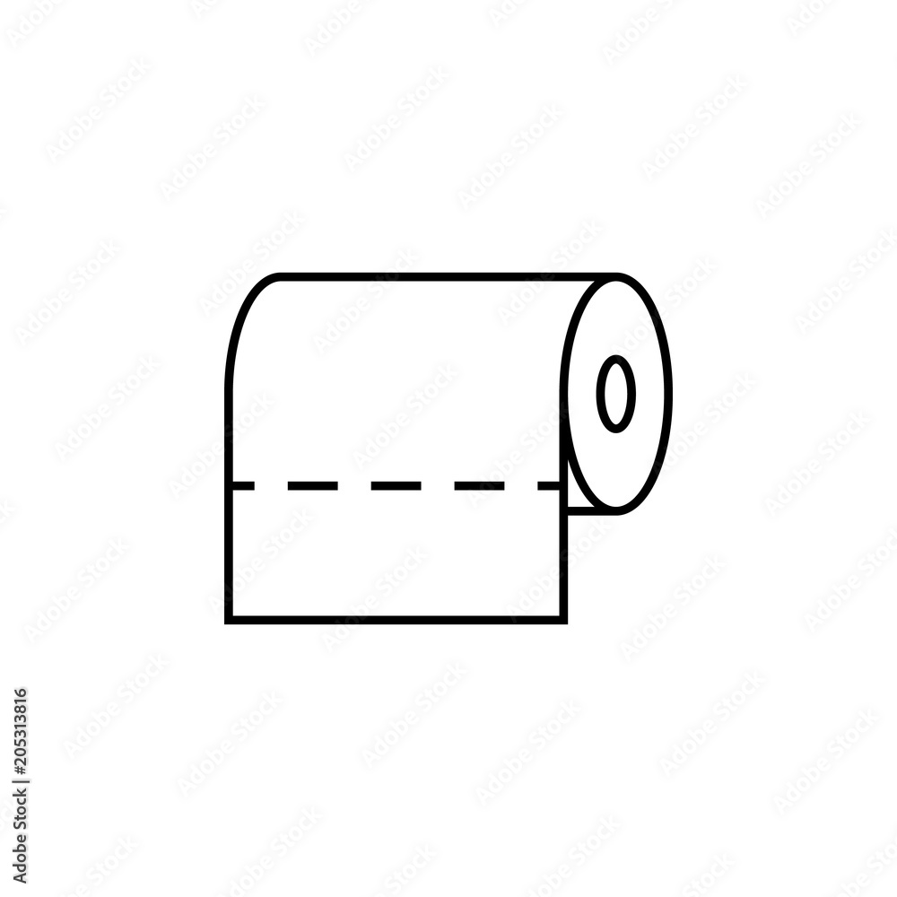 Aufkleber toilet paper icon. element of simple web icon with name for mobile concept and web apps. thin line t