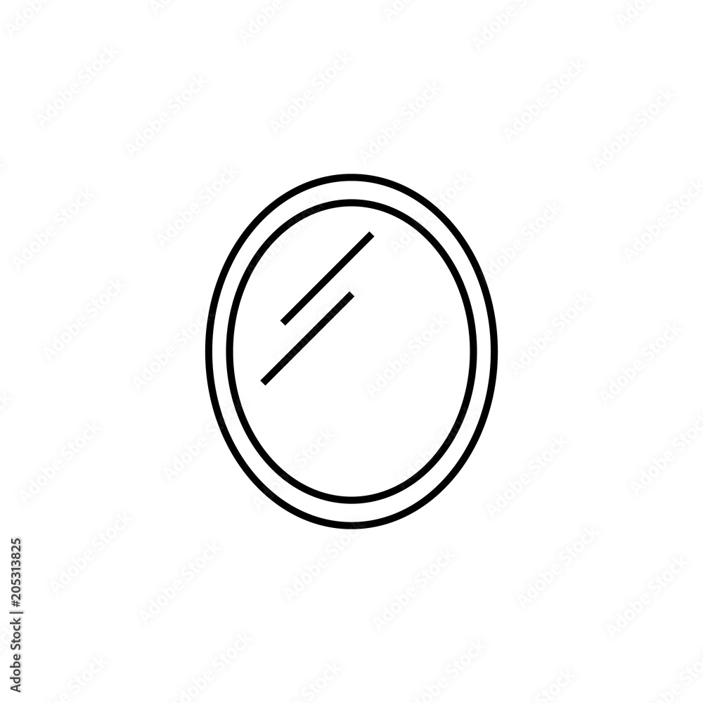 Poster bathroom mirror icon. element of simple web icon with name for mobile concept and web apps. thin lin