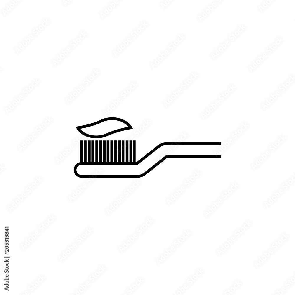 Poster toothbrush with paste icon. element of simple web icon with name for mobile concept and web apps. th