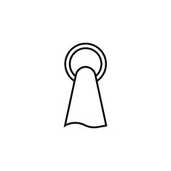 towel on a hanger icon. Element of simple web icon with name for mobile concept and web apps. Thin line towel on a hanger icon can be used for web and mobile