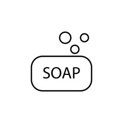 soap icon. Element of simple web icon with name for mobile concept and web apps. Thin line soap icon can be used for web and mobile