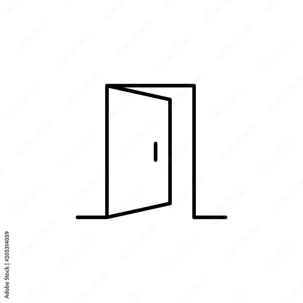 Poster opened door icon. element of simple web icon with name for mobile concept and web apps. thin line op