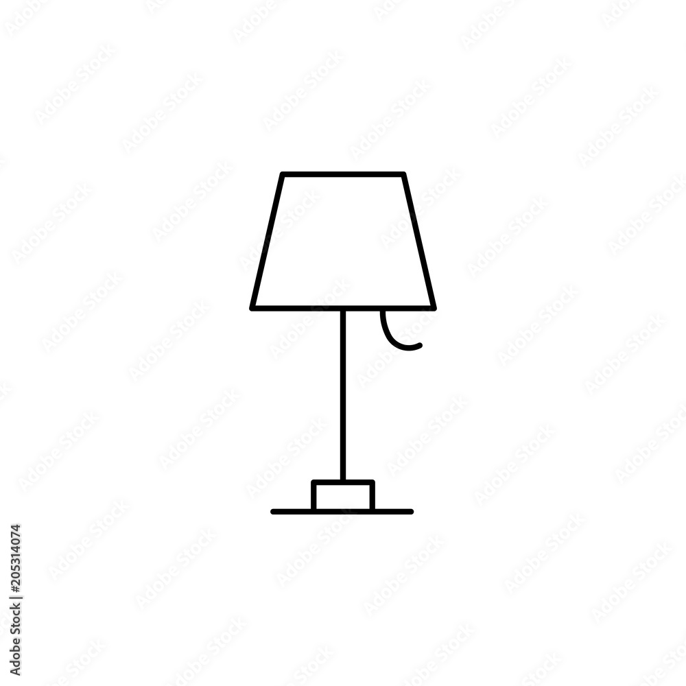 Poster table lamp icon. element of simple web icon with name for mobile concept and web apps. thin line tab