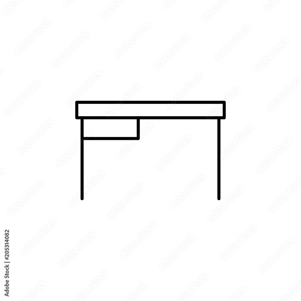 Poster office table icon. element of simple web icon with name for mobile concept and web apps. thin line o