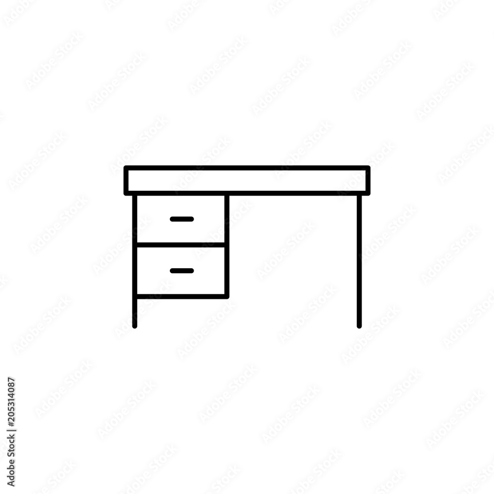Poster office table icon. element of simple web icon with name for mobile concept and web apps. thin line o