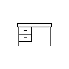 office table icon. Element of simple web icon with name for mobile concept and web apps. Thin line office table icon can be used for web and mobile