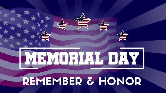 Happy Memorial Day With Flag Animation