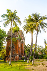 Twin towers - an ancient architecture of Cham, Quy Nhon, Viet Nam