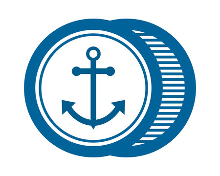 blue anchor dock marine navy sailor image vector symbol logo icon