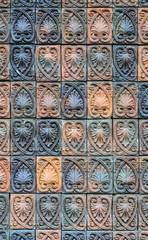 Earthenware wall tile background