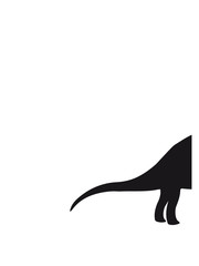 hintere hälfte halb Diplodocus langhals groß riesig silhouette schwarz umriss dino dinosaurier saurier clipart comic cartoon design