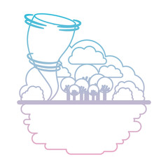 twister hurrican with forest scene natural disaster vector illustration design