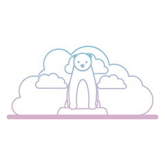 Fototapeta premium wild polar bear on iceberg vector illustration design