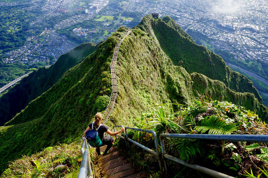 The Stairway to Heaven, Haiku Stairs, Oahu, Hawaii, The USA
