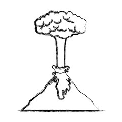 Erupting volcano natural disaster vector illustration design