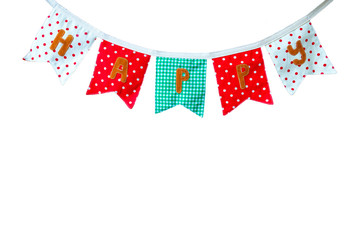 colorful cloth banner, isolated with clipping path