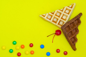 milk and chocolate waffles