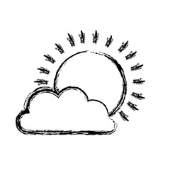 sun and cloud weather vector illustration design