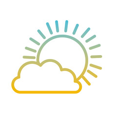 sun and cloud weather vector illustration design
