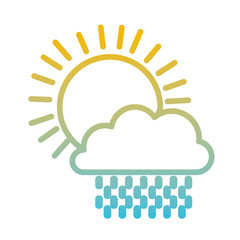 sun and cloud rain weather vector illustration design