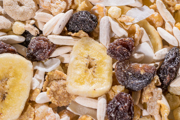 variety of healthy cereals and nuts