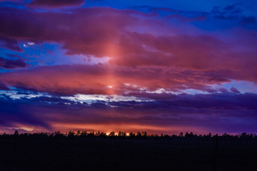 APRIL 27, 2017, RIDGWAY COLORADO - Stunning Sunset on Hastings Mesa, between Ridgway and Telluride Colorado