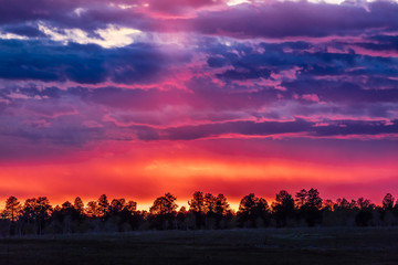 APRIL 27, 2017, RIDGWAY COLORADO - Stunning Sunset on Hastings Mesa, between Ridgway and Telluride Colorado