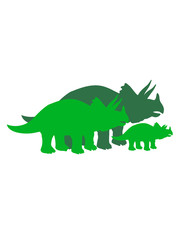 eltern paar liebe jungtier junges klein süß niedlich baby mama papa kind Triceratops hörner silhouette schwarz umriss dino dinosaurier saurier clipart comic cartoon design