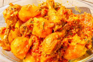 poulet aux pommes de terre, cuisine créole, île de la Réunion