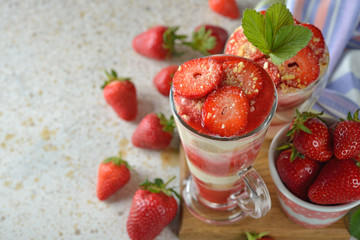 Dessert with strawberries