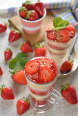Dessert with strawberries