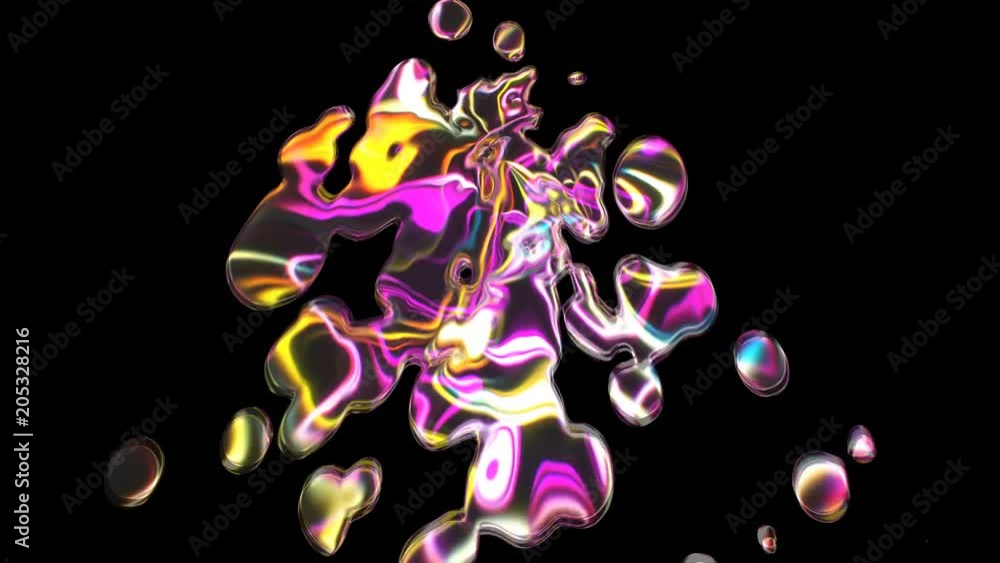 Poster magic shiny bright falling water - many drops, 3d rendering background, computer generating backdrop