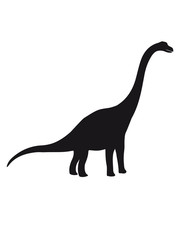 Diplodocus langhals groß riesig silhouette schwarz umriss dino dinosaurier saurier clipart comic cartoon design