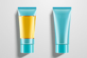 Cosmetic blue tubes set