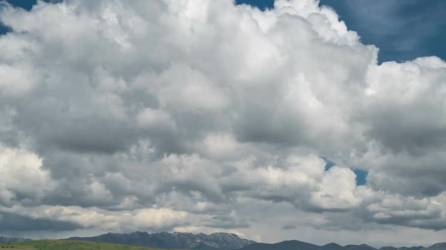 Storm clouds in the mountains in Kazakhstan. Timelapse 4K