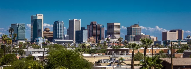 Printed roller blinds Arizona AUGUST 23, 2017 - PHOENIX ARIZONA - Panoramic skyline view of Phoenix downtown